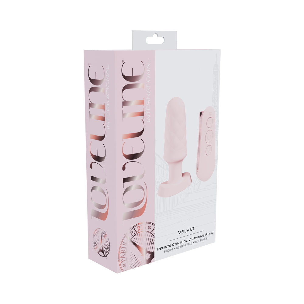 Loveline Velvet Remote Control Vibrating Plug - Pink